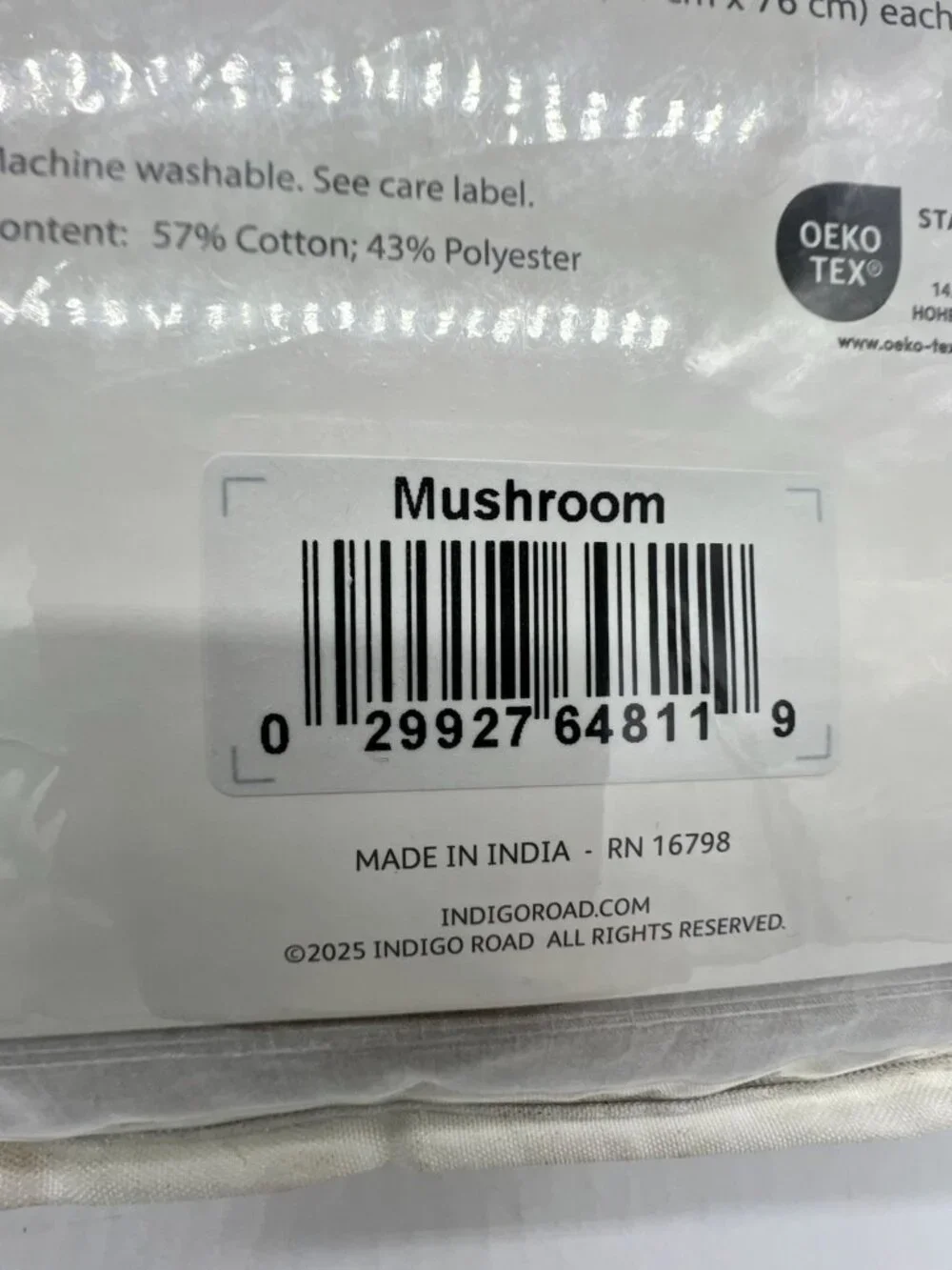 Indigo Road Chambray Mushroom 4-Piece Queen Sheet Set Easy Care Bedding